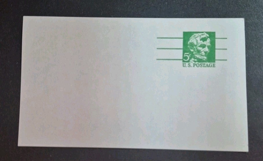 Vintage 1968  Lincoln Postage  5 cent postcard