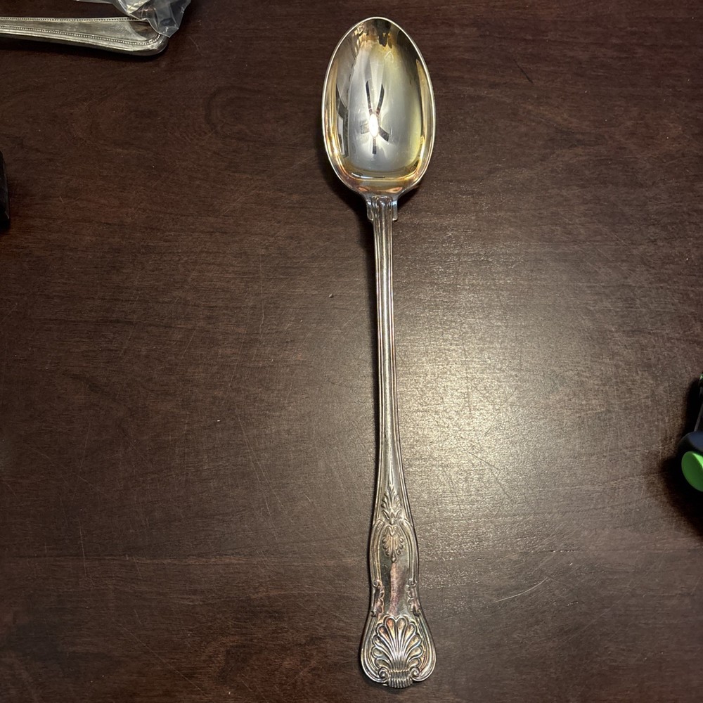 Large 13" Sheffield Silver Co. Serving Spoon Silver Plate Italy