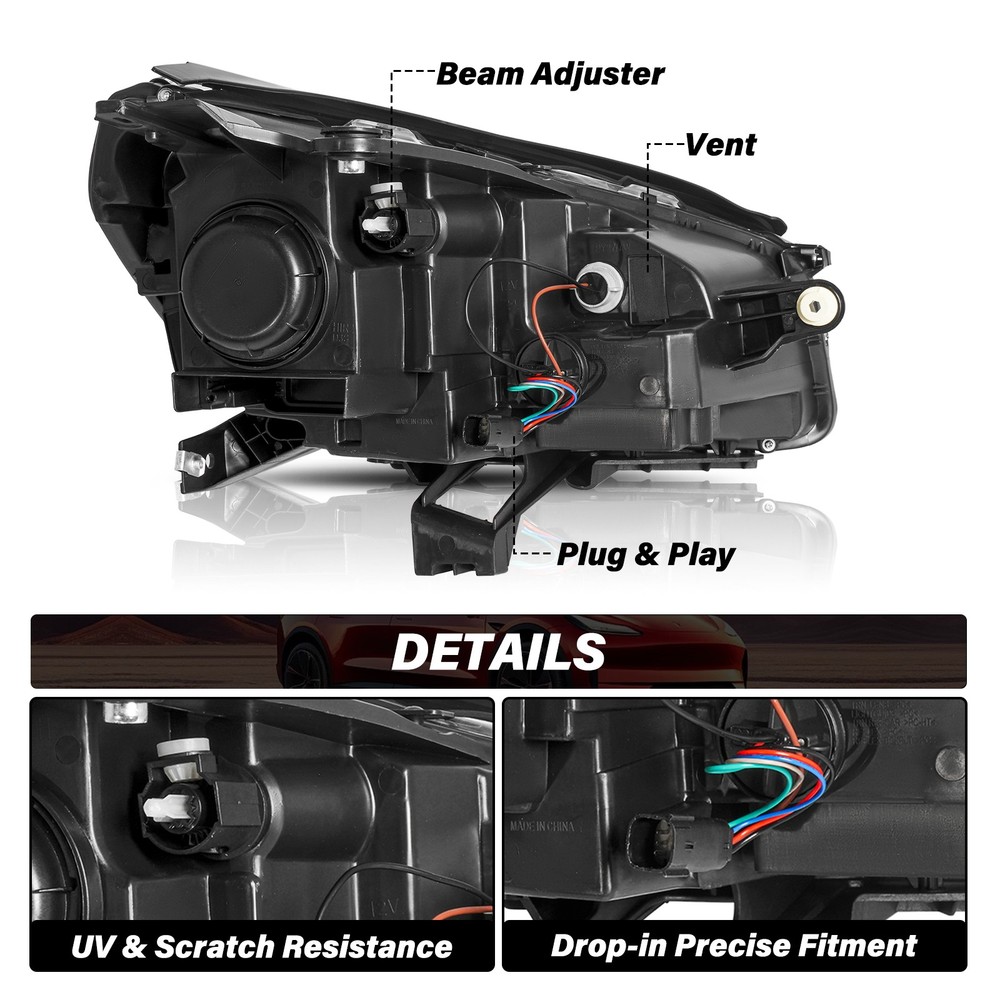 For 2013-2016 GMC Acadia Halogen Projector Headlight Headlamp Driver Left Side