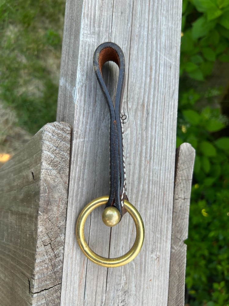 Halter Leather Gullet Strap with Solid Brass Ring