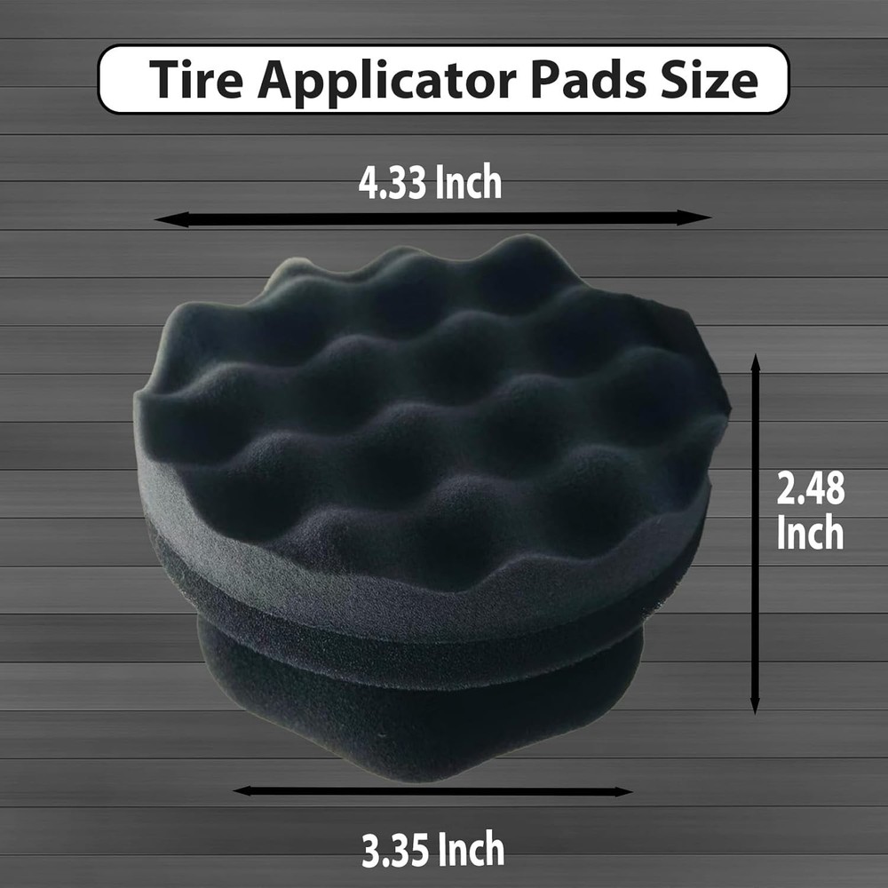 2 Pcs Large Tire Shine Applicator, Reusable Tire Dressing Applicator Wave Con...