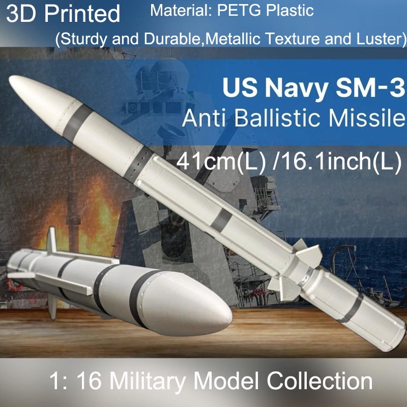 1:16 RIM-161D SM-3 Block IIA Missile Model 41cm 3D Printed Military Collection
