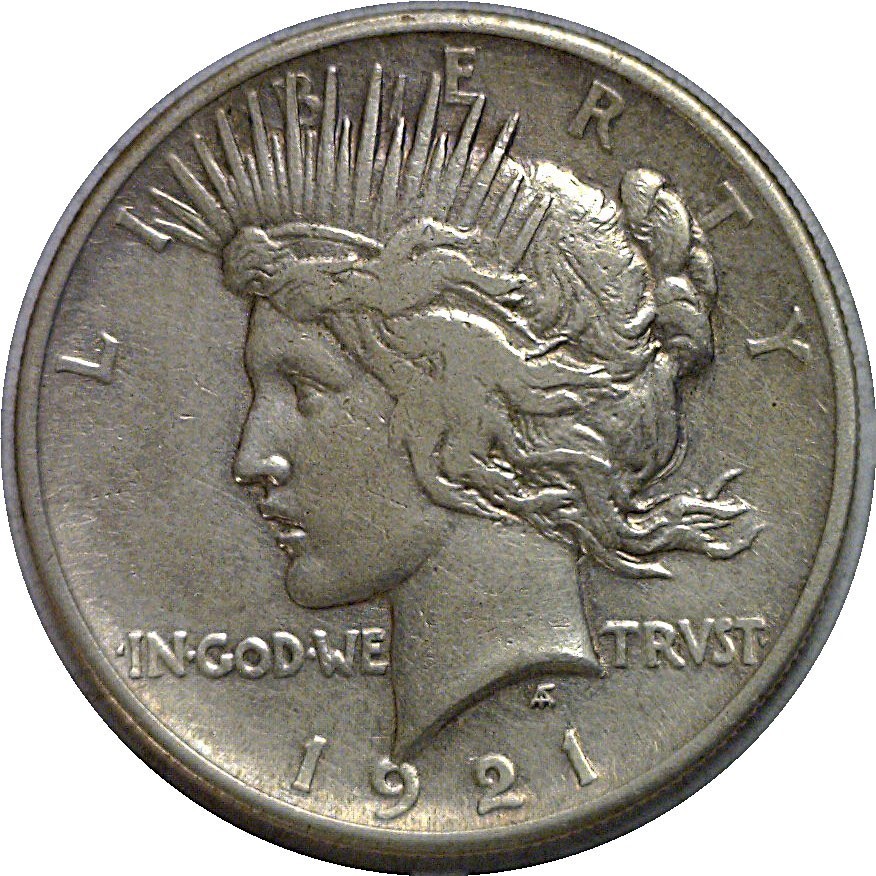 1921 $1 Silver Peace Dollar VF