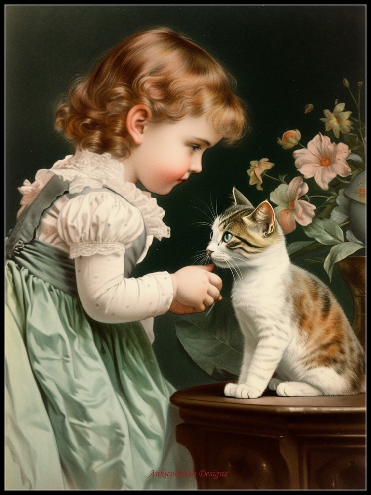 Hello, kitten - Chart Counted Cross Stitch Patterns Needlework DIY DMC Color