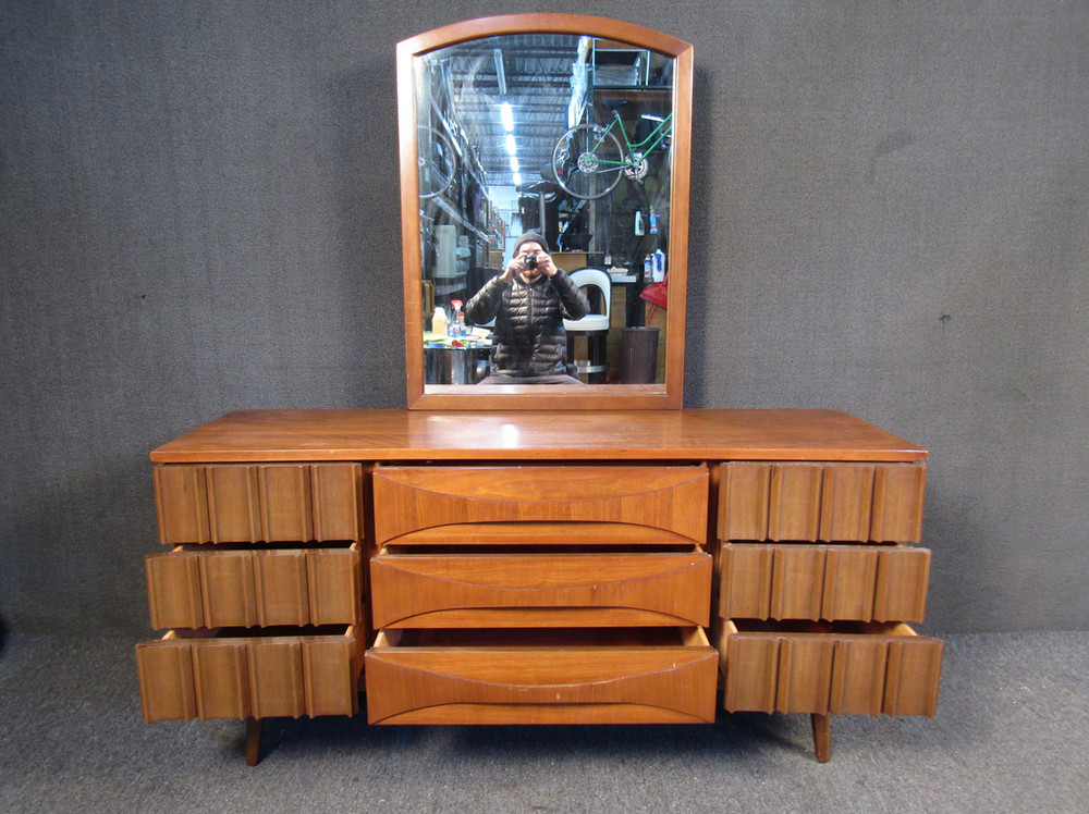 Mid-Century Walnut Sideboard w\ Mirror