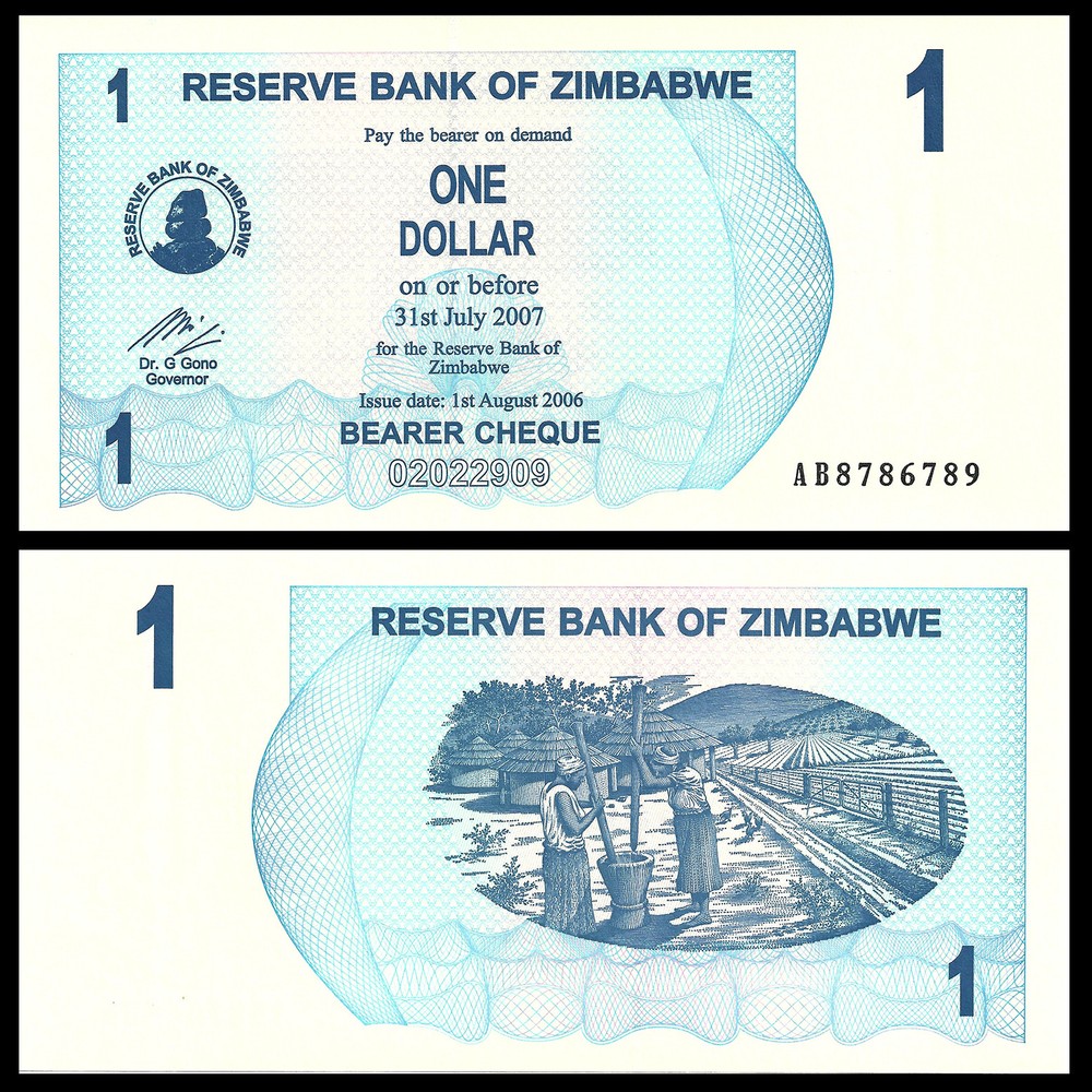 ZIMBABWE 1 DOLLAR 2006 P 37 UNC