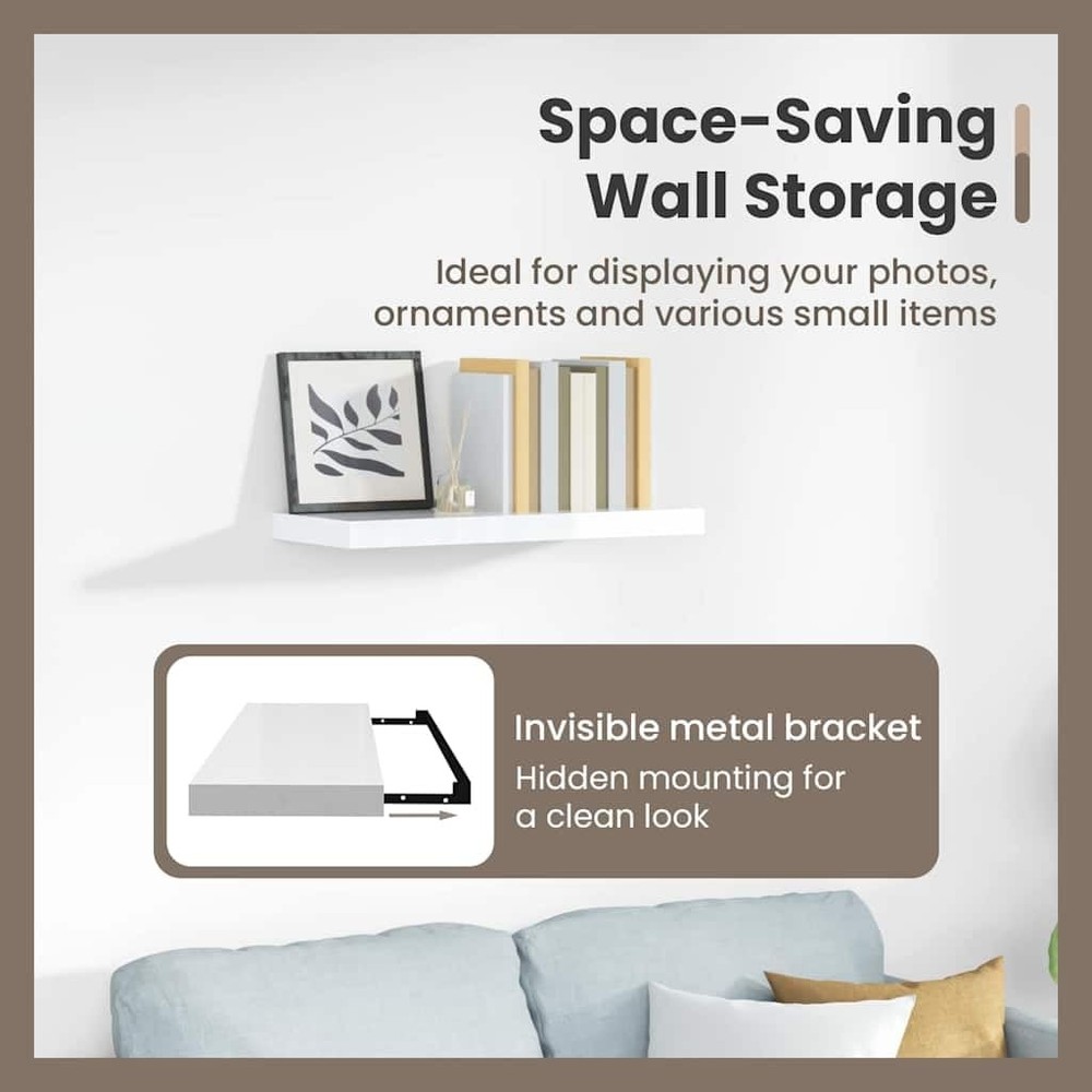 Chic Wall Shelf, Rectangular, Strong Home Decor, Perfect for Living Room, Bed...