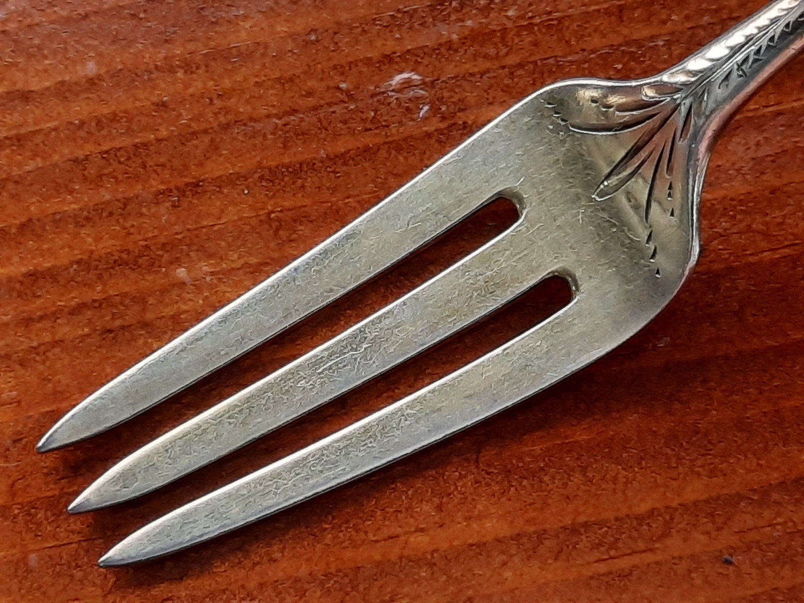 Coin Silver James Bingham Seal Top Pastry Fork, Mono