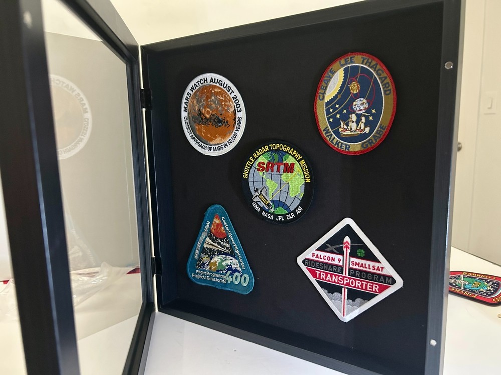 NASA Space Patch Display SRTM Falcon 9 Shuttle Framed Shadow Box