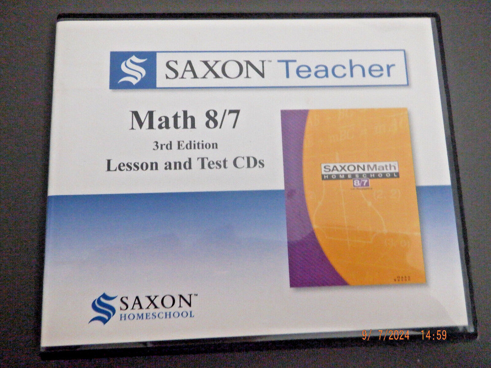 SAXON TEACHER MATH 8/7 3RD ED. LESSON AND TEST CDS