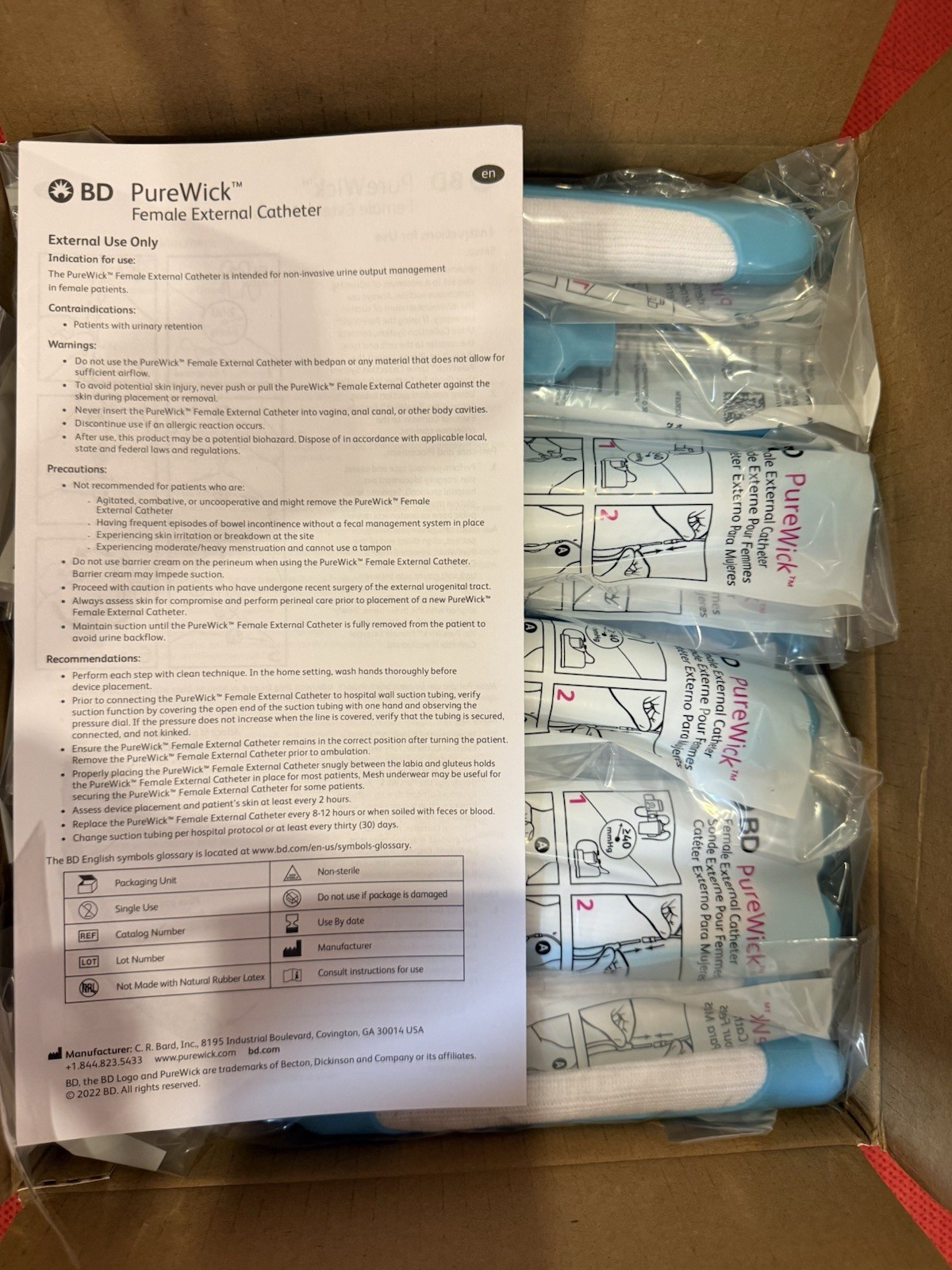 BD PureWick Female External Catheters PWFX30  Lot of 30- Exp. 08/28