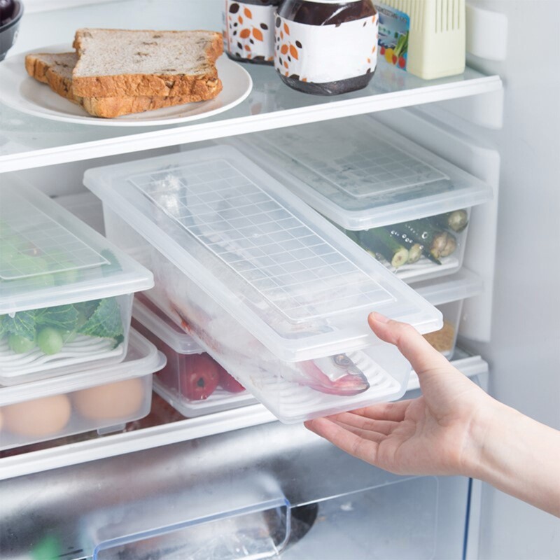 Stackable Fruit Storage Containers for Fridge Removable Drain Tray Containers