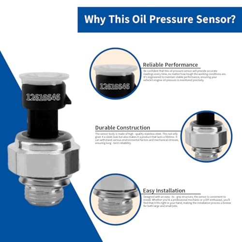 Oil Pressure Sensor 12616646 with Socket - Compatible with Multiple Chevy, GMC