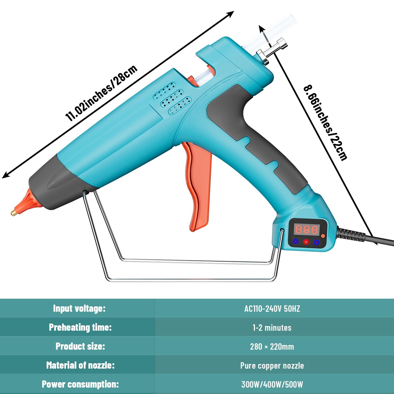 300 Watt Heavy Duty Hot Glue Gun, Upgraded Digital Temperature Adjustable Han...