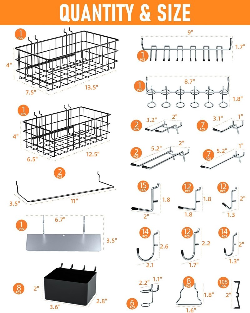Pegboard Hooks and Accessories Kit