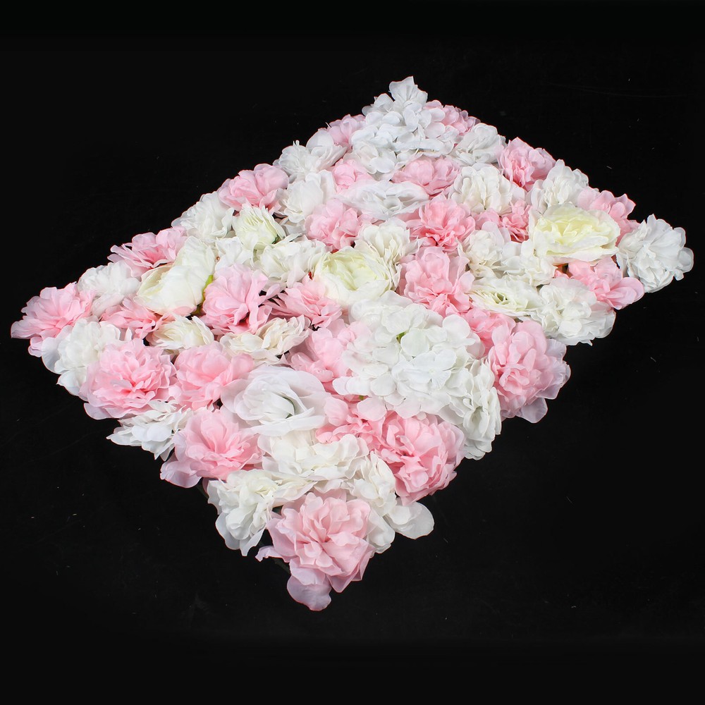 6pcs Artificial Flowers Wall Panel Rose Hydrangea Wedding Party Backdrop Decor