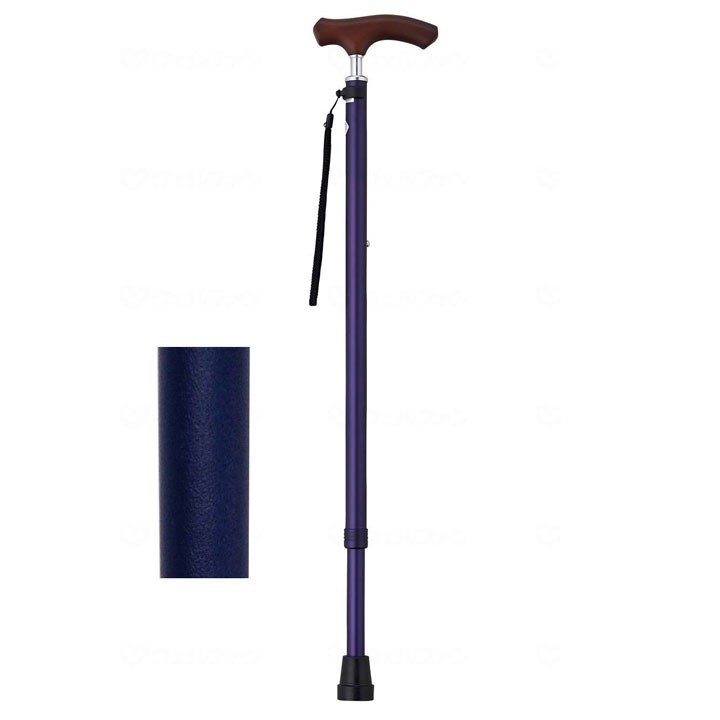 Welfan Yumelife Adjustable Slim-Neck Cane Basic Plain Navy