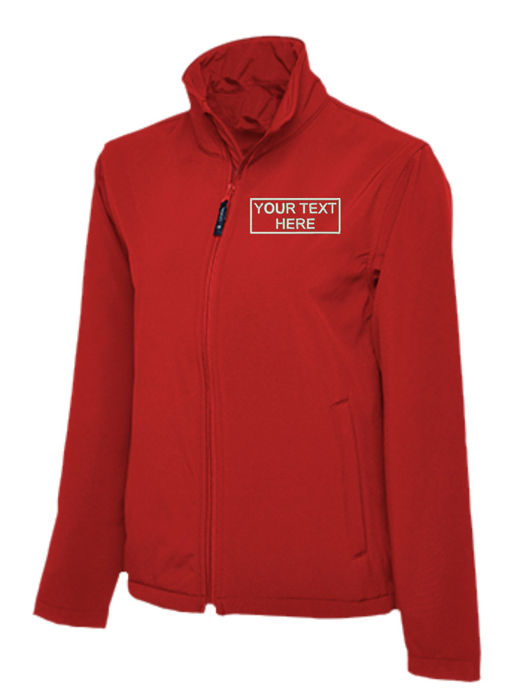 Personalised Embroidered Text Uneek UC612 Classic Full Zip Soft Shell Jacket