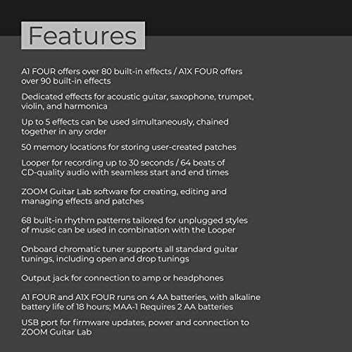 ZOOM A1X FOUR Acoustic Multi-Effects Processor