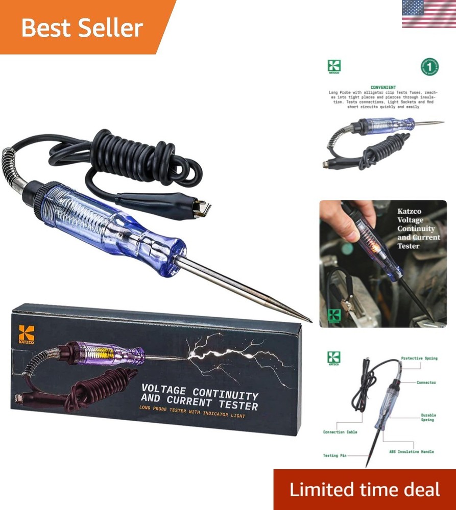 Versatile Voltage Continuity Tester with Indicator Light - Durable 54" Cord