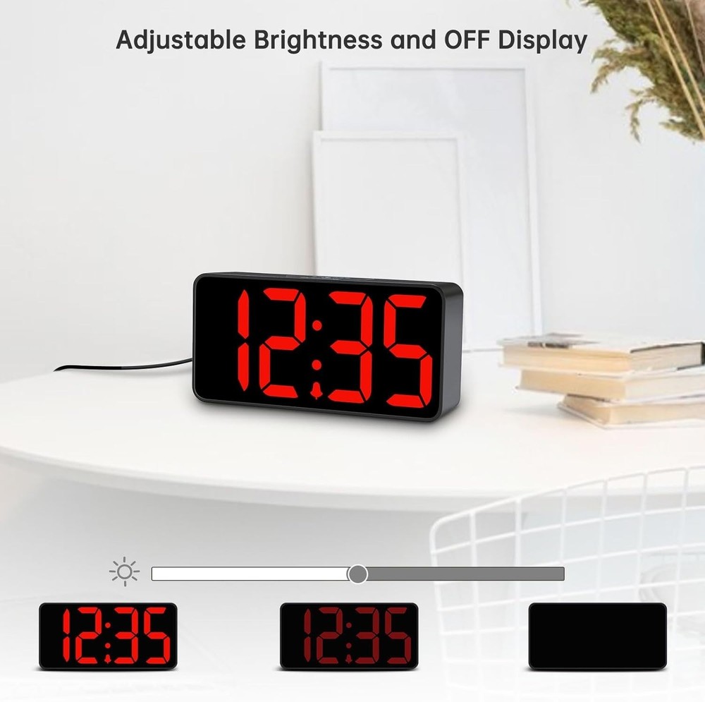 User-Friendly Digital Clock with Jumbo Numbers, USB Charging & Adjustable Volume