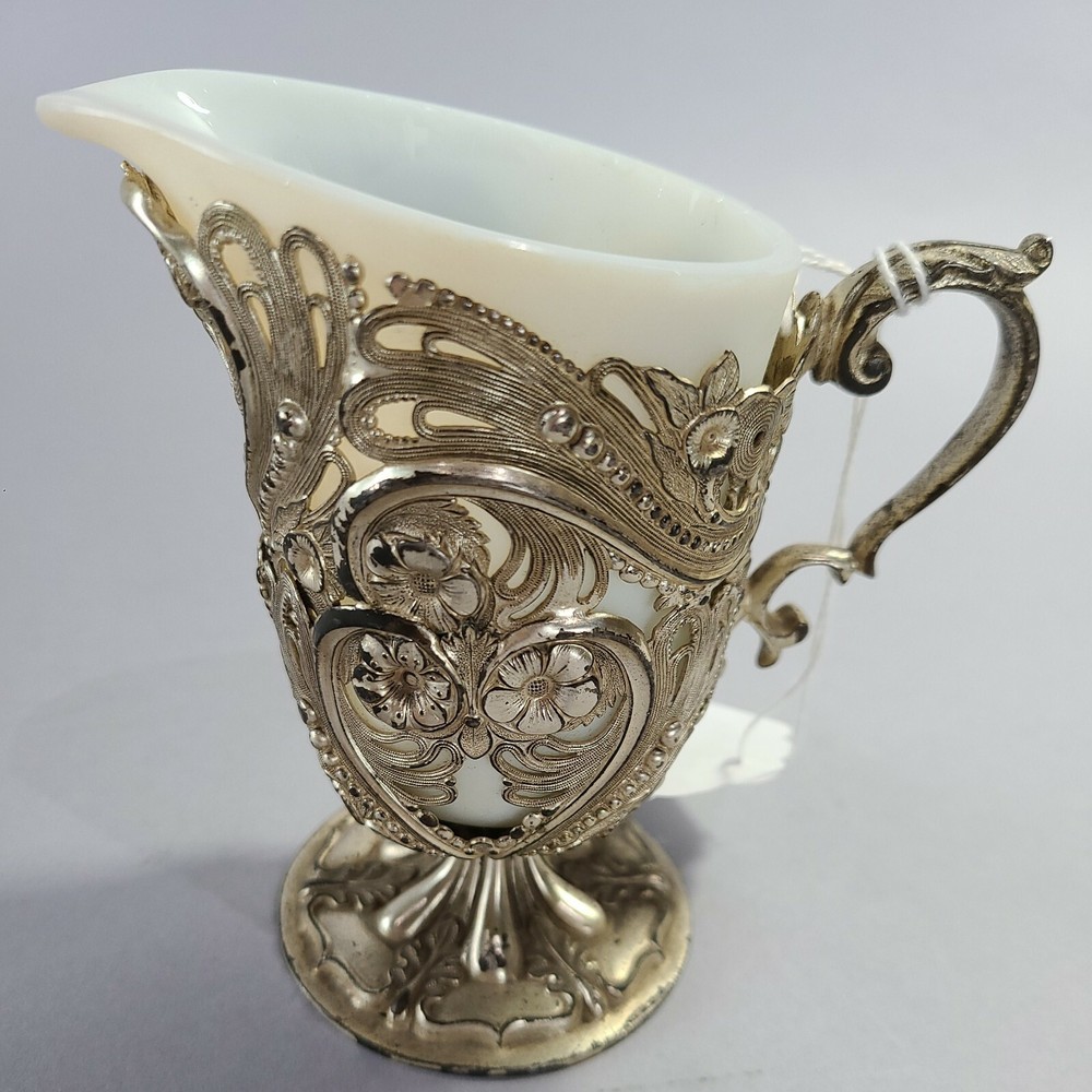 ANTIQUE PAIRPOINT INSERT SILVERPLATE CREAMER ♡ 4.75" TALL