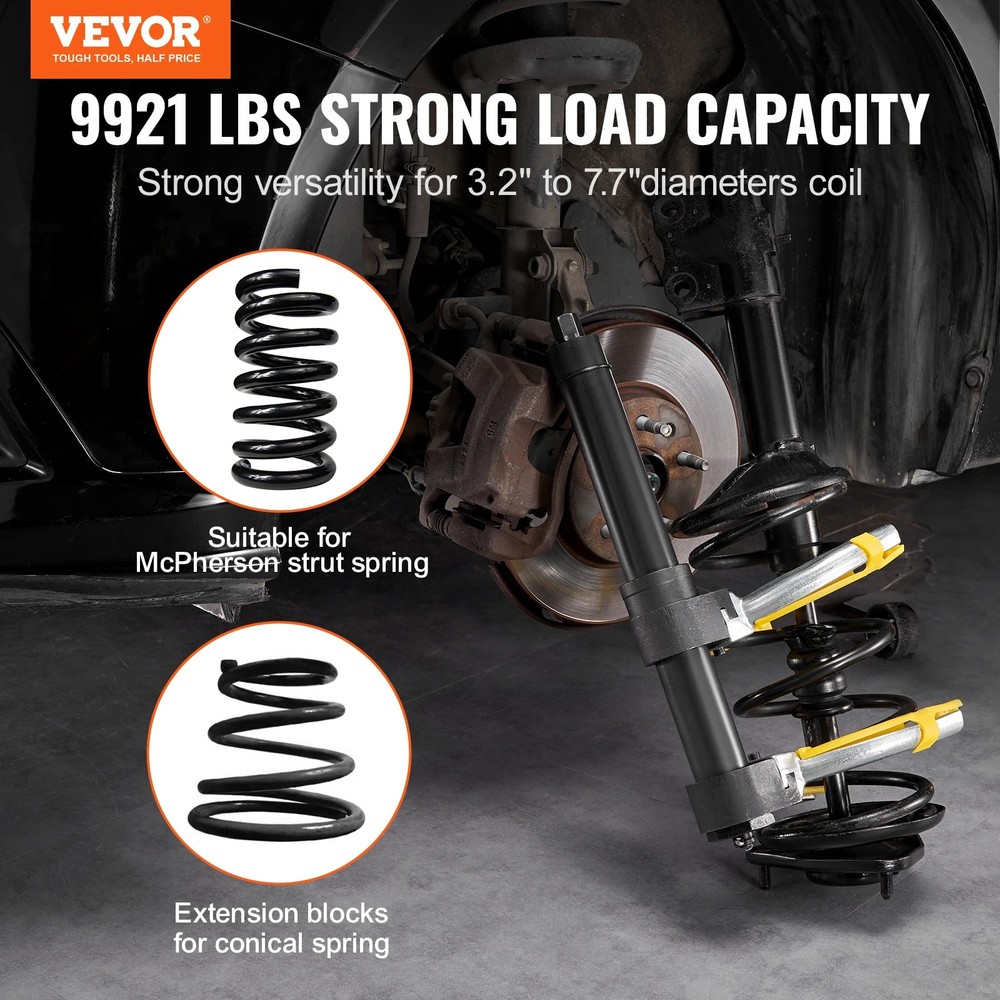 SucceBuy Macpherson Strut Spring Compressor Kit w/ 3 Interchangeable Yokes