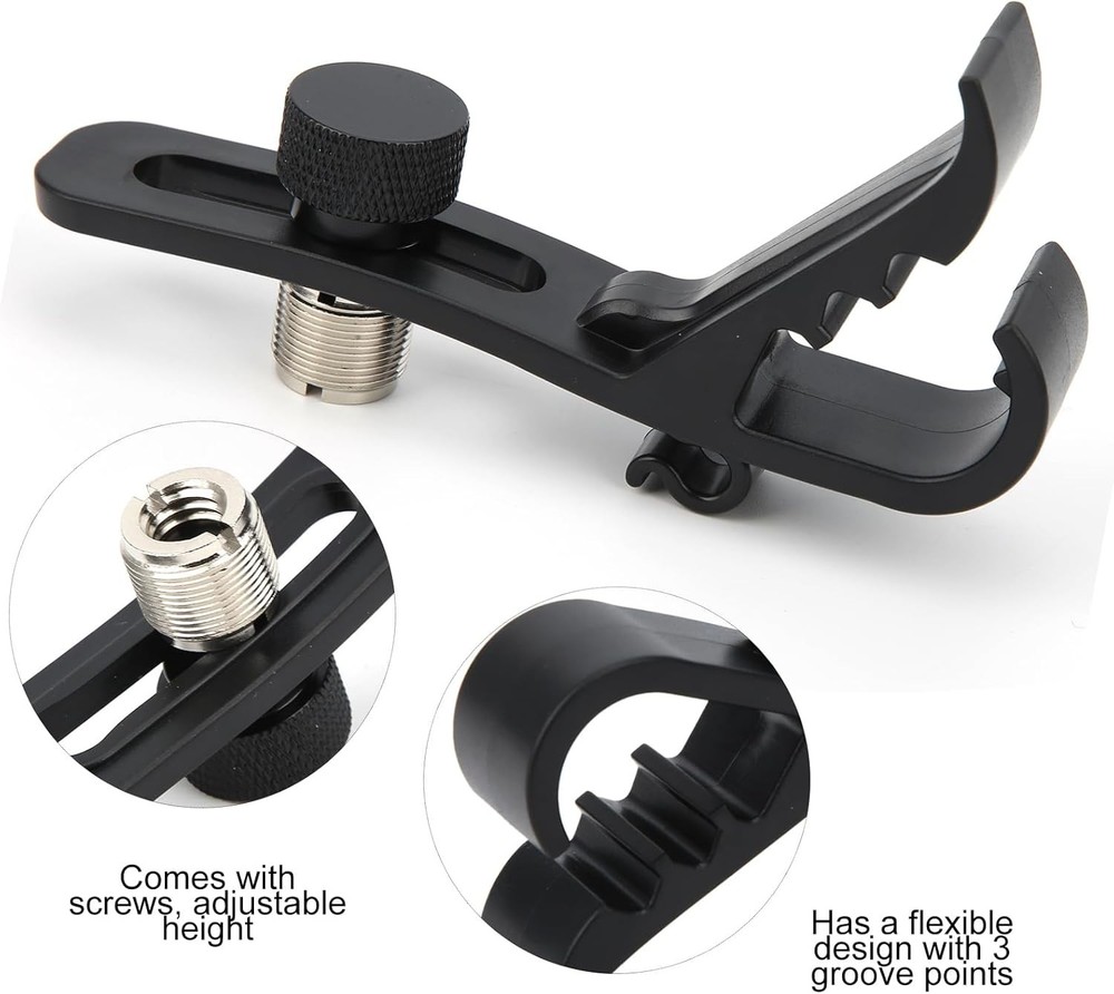 4Pcs Drum Microphone Clips, Adjustable Microphone Drum Mount, Shockproof Holder