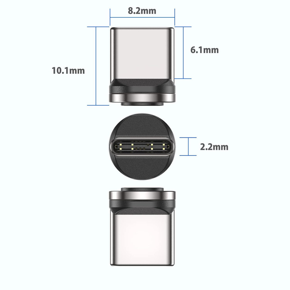 9Pin Type C Quick Charge Magnetic Adapter [3Pcs], Magnetic Plug Replacement
