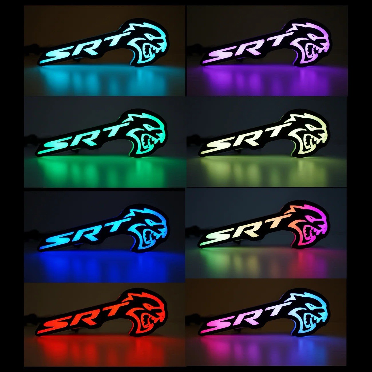 SRT Hellcat Front Grill Badge Emblem Led RGBw Bluetooth Controlled