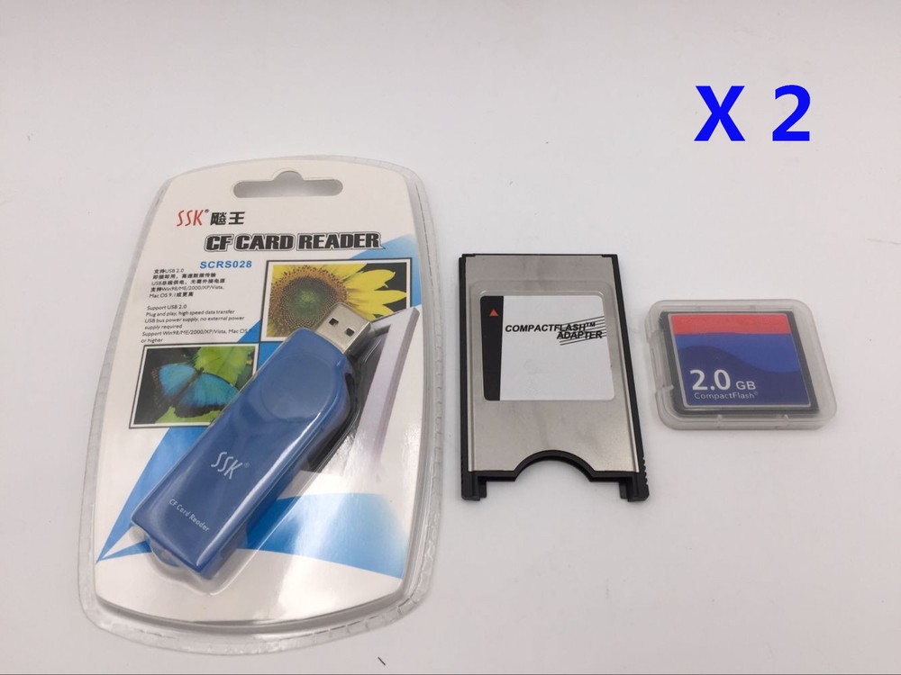2Kit CNC CF Compact Flash card+CF-PCMCIA Adapter+SSK USB2.0 reader FANUC