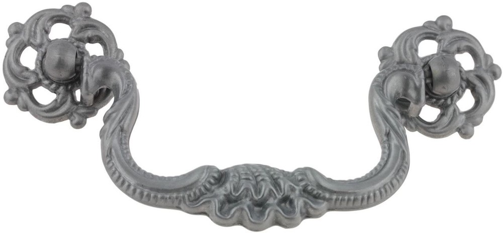 3-1/2" Baroque Bail Pull Satin Pewter