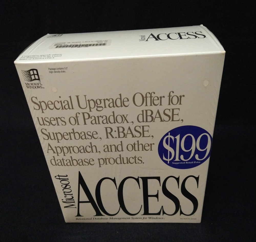 Microsoft Access Version 1.0 (3.5" Diskettes) Factory Sealed