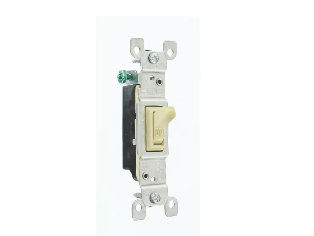 Leviton 15 Amp Single Pole Switch, Ivory (10-Pack)
