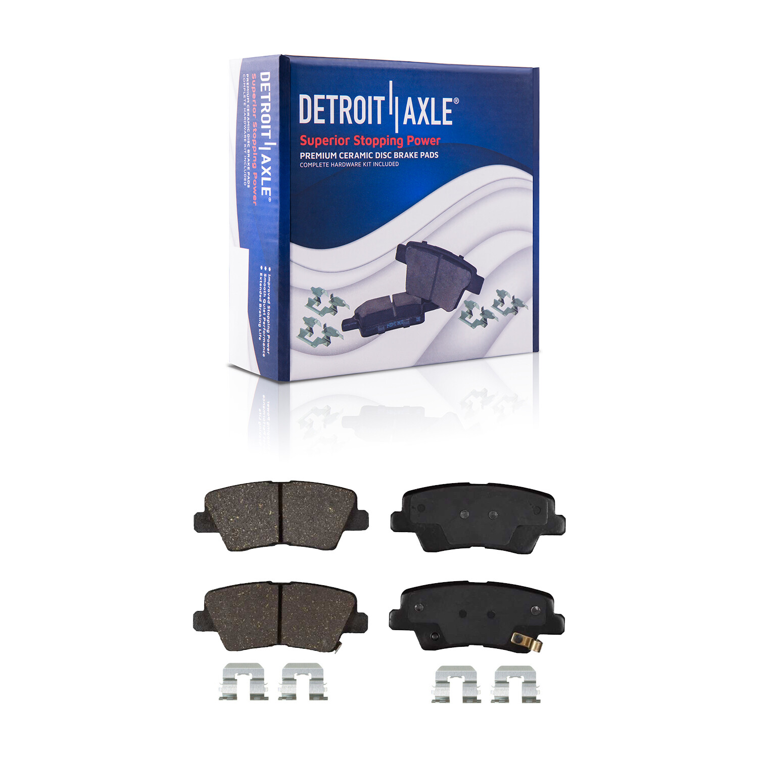 Front & Rear Ceramic Brake Pads w/Hardware for 2011-2015 Sonata Optima