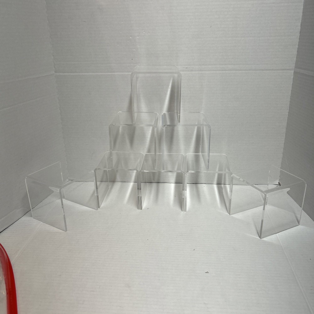 4” Acrylic Display Riser Set Of 8-used