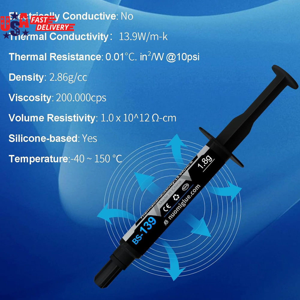 Thermal Paste, 1.8G with Toolkit CPU Paste Thermal Compound Paste Heatsink for I