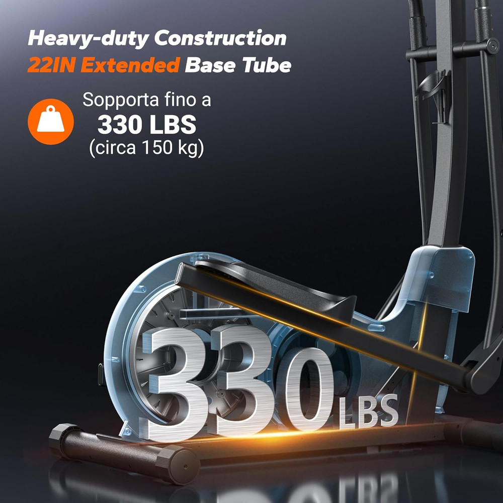 Hyper-Quiet Elliptical Machine for Home, 400Lbs Capacity, Auto Resistance