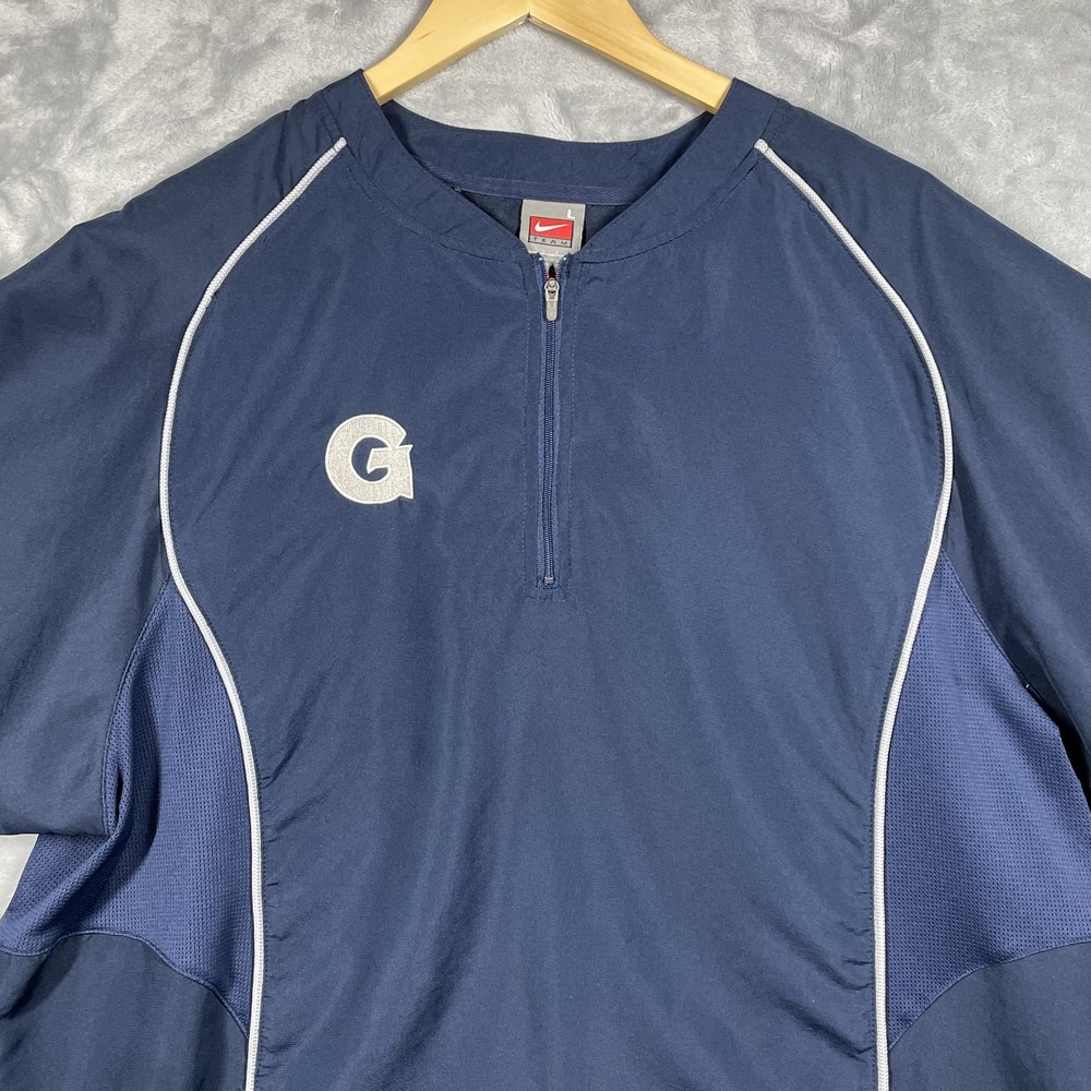 Nike Georgetown Jacket Mens Large Blue Pullover Team Half Zip Windbreaker