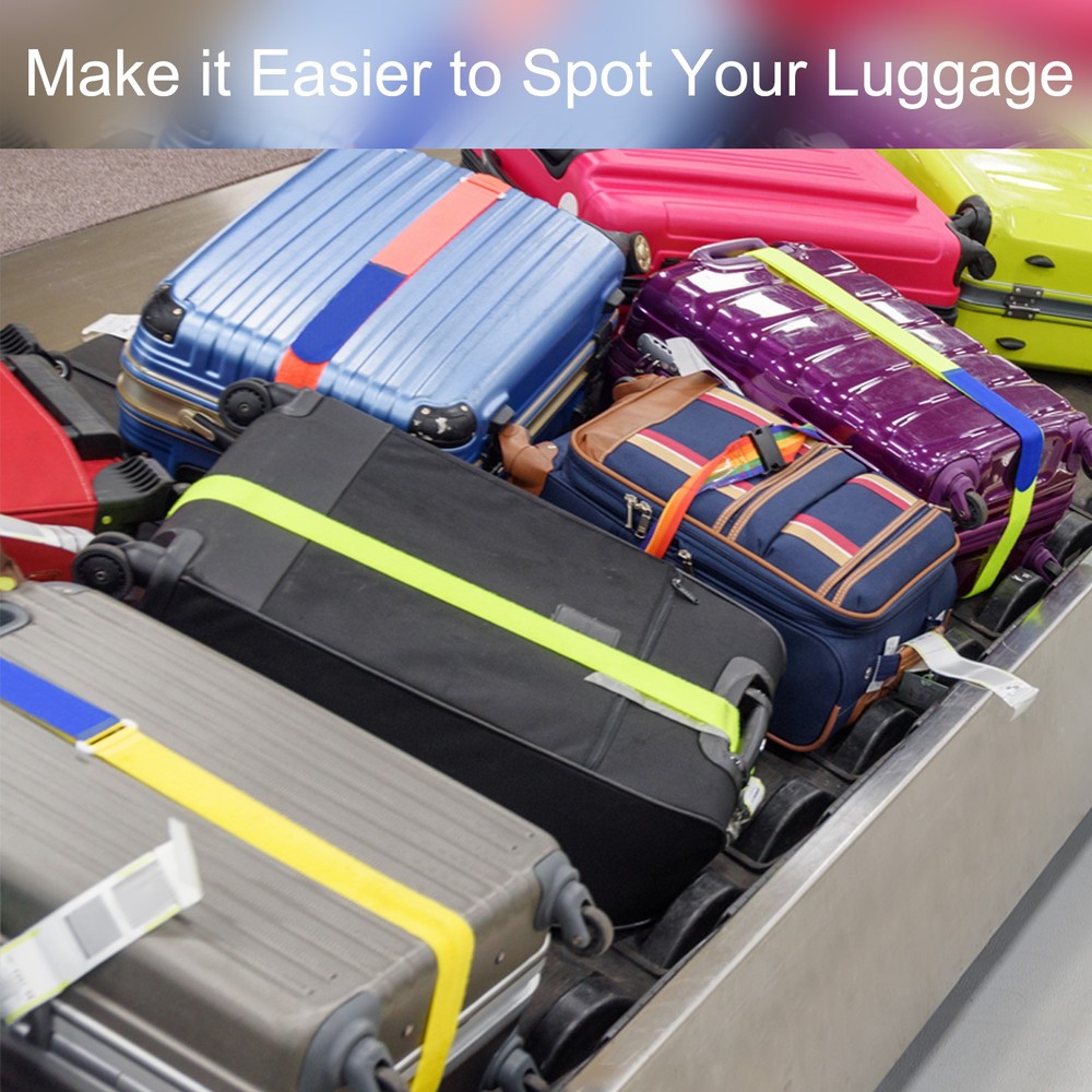 2" x 6.5' Luggage Strap Polyester Adjustable Suitcase Belt Green 2pcs