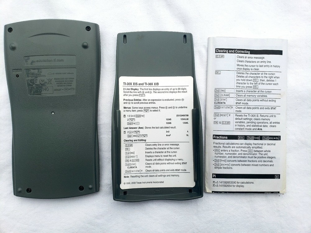 Texas Instruments TI-30X IIS Scientific Calculator All Buttons Function