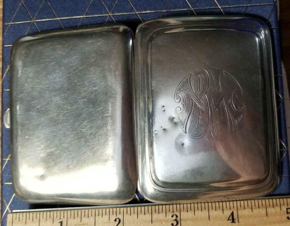 ANTIQUE STERLING SILVER T-80 CIGARETTE CASE 