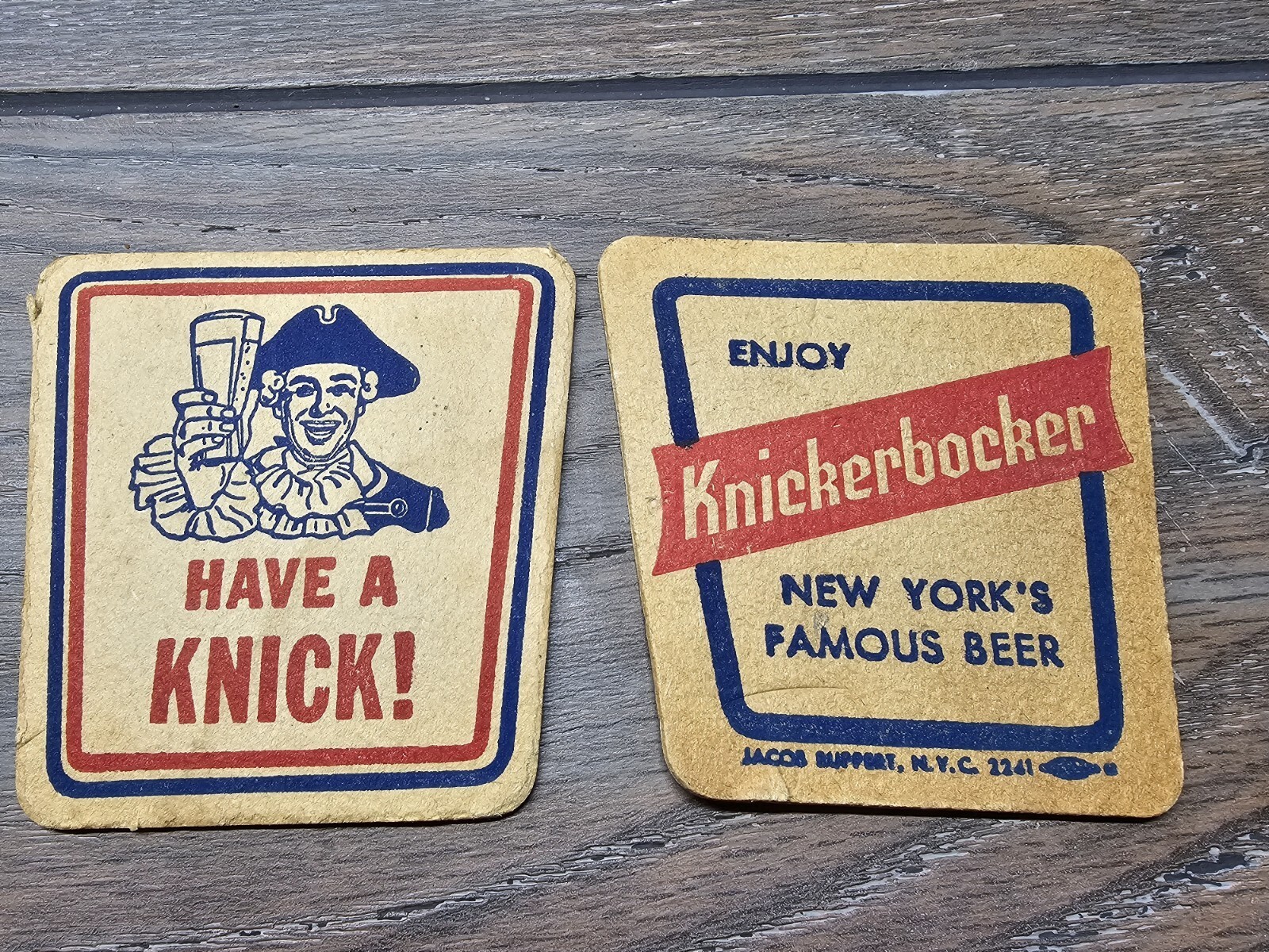 Vintage Knickerbocker Have KNICK Beer Coaster Set Of 2