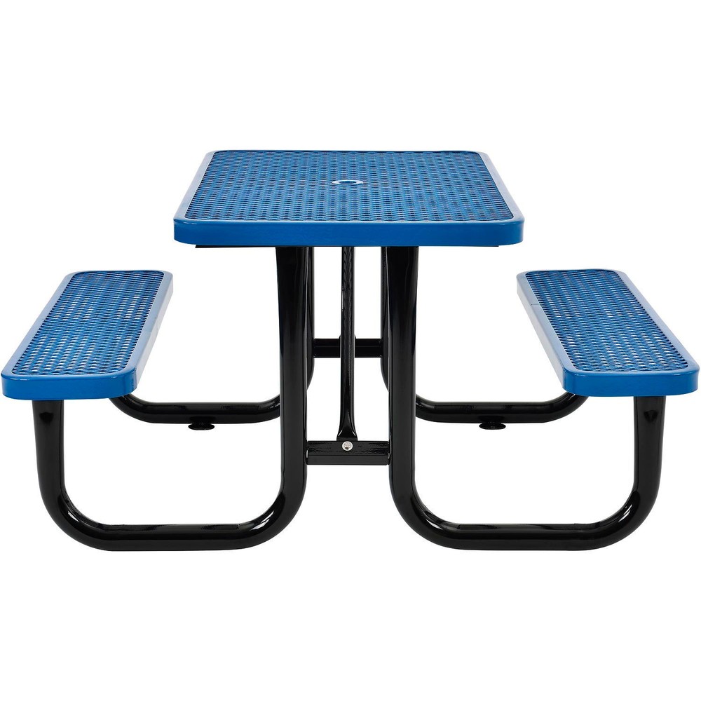 4' Rectangular Expanded Metal Picnic Table 48"L x 62"WBlue