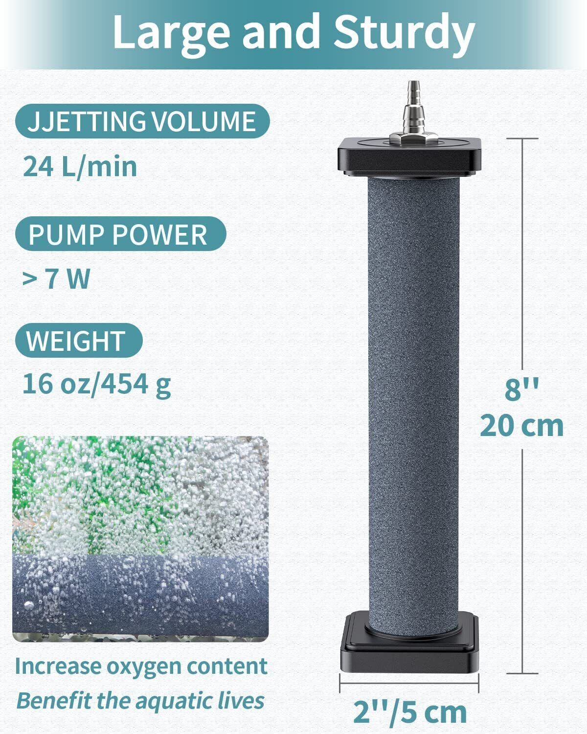 Large Air Stones Cylinder Bubble Diffuser Aerator Aquarium Air Pump Hydroponic