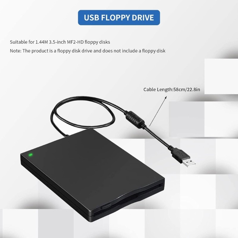 Plastic 3.5inch ExternaUSB Floppy Disk Drive For Archiving Old Documents
