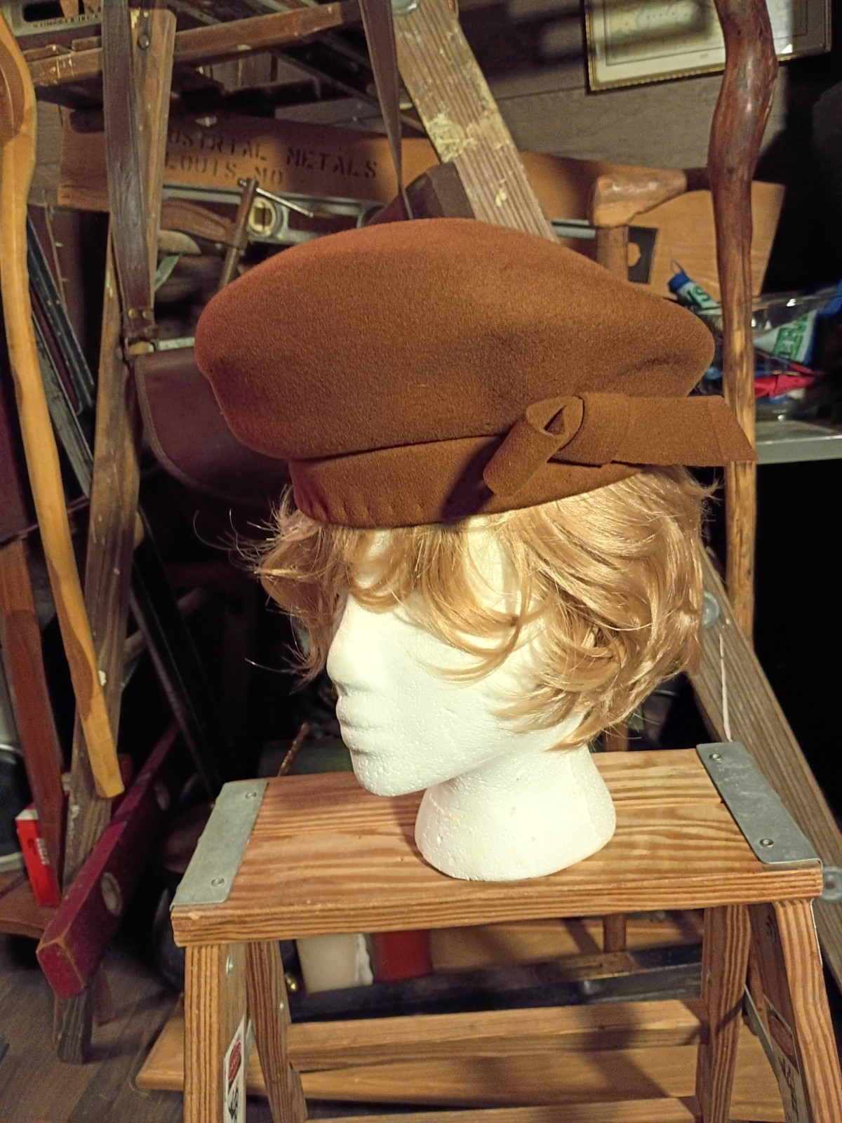 Vtg 1940s/50s Berkshires Ladies U.S.A Made 100% Wool Felt Hat Mohn Brothers Co.