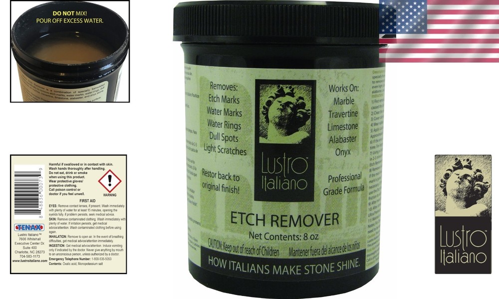 Professional Etch Remover Paste for Marble - 8 Ounce Unscented Formula