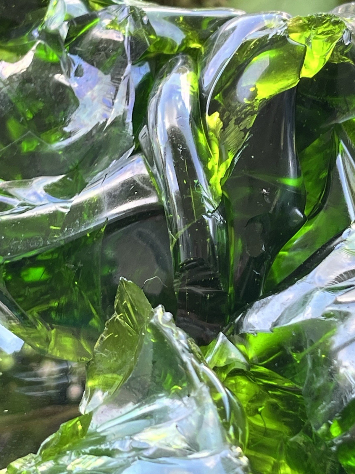 Lot of 10 Deep Green Fern Glass Cullet Slag Chunks ~ 6lbs Blenko