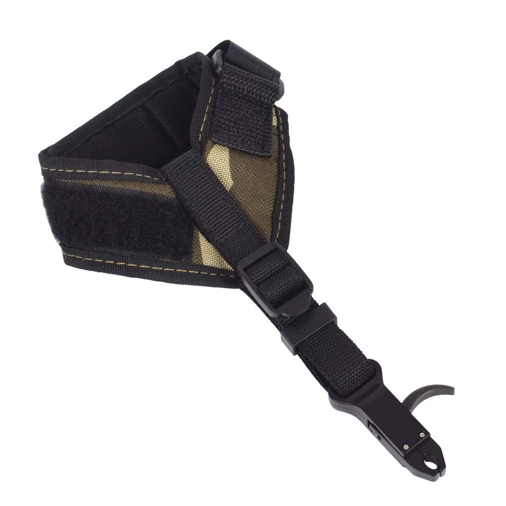 Elong Adjustable Archery Compound Bow Release Aid with Foldback Design- Black Wr